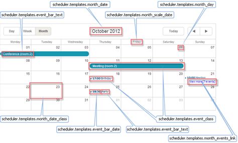 Month View Templates Scheduler Docs