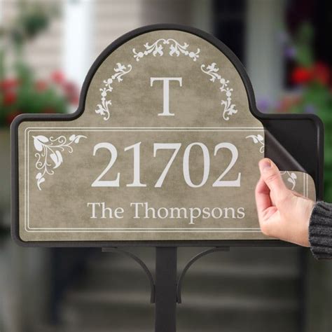 Personalized Yard Stake Address Plaque With Monogram