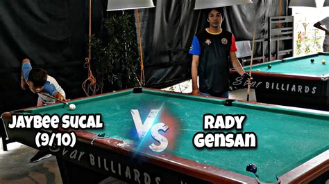 Jaybee Sucal 9 10 Vs Rady Gensan 10 Ball Race 5 YouTube