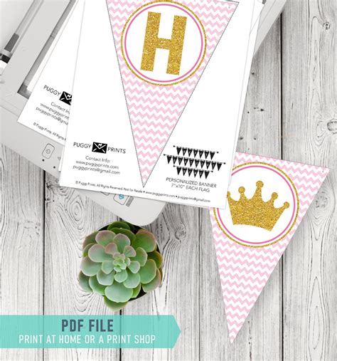 Princess Happy Birthday Banner Printable Princess Banner Etsy