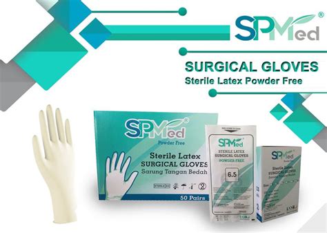 Spmed Sterile Latex Surgical Gloves Powder Free Size