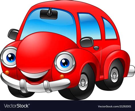 Happy Taxi Cartoon Isolated On White Background Vector Image On