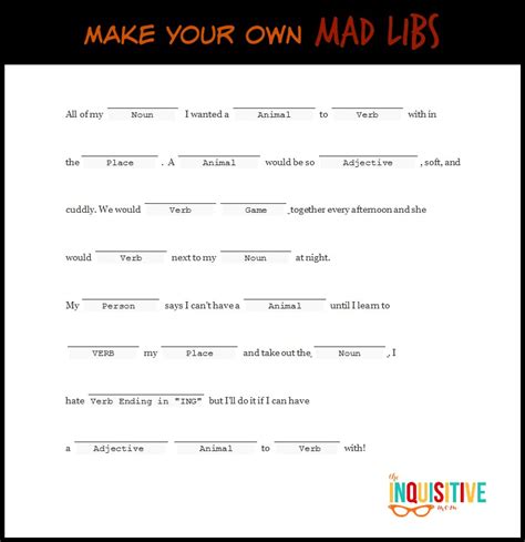 Make Your Own Mad Libs The Inquisitive Mom