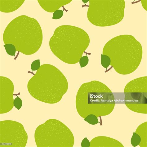 Apple Seamless Pattern Hand Drawn Fresh Fruit Vector Sketch Background