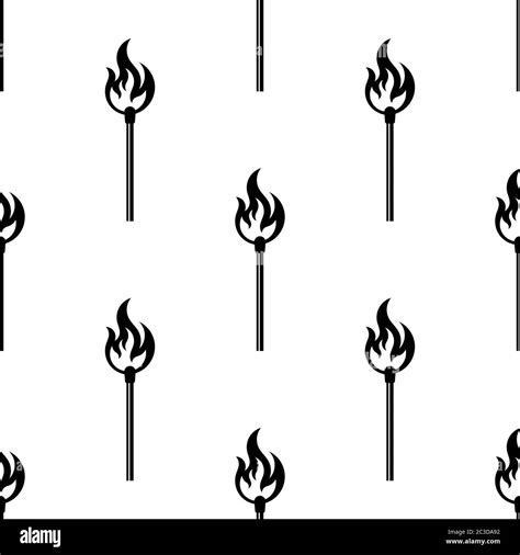 Lit Matchstick Burning Matchstick Seamless Pattern Vector Art