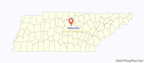 Map of Alexandria town, Tennessee