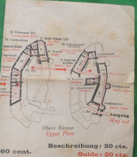 Castle Chateau De Chillon Map 1945 | Etsy Israel