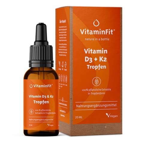 Natürliche Vitamin D3 K2 Tropfen jetzt online kaufen VitaminFit