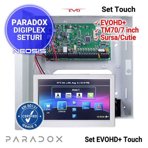 Centrala Paradox Digiplex EVOHD Tastatura TM70 Neosis Ro