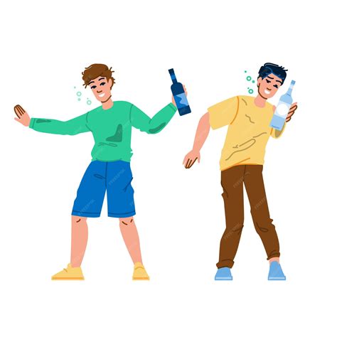 premium vector alcohol drunk man vector young person bottle alcoholic
