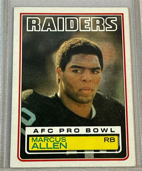 Lot 1983 Topps 294 Marcus Allen Los Angeles Raiders Rookie Football Card