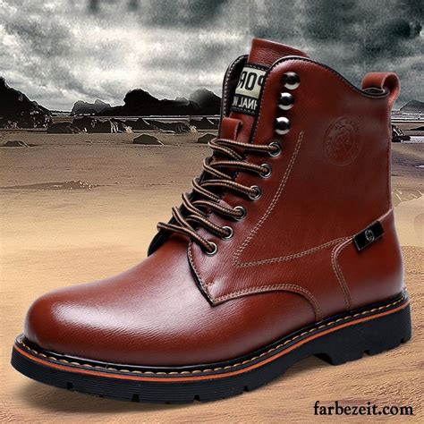 Wasserdichte Stiefel Herren Hohe Trend Thermische Martin Stiehlt Leder