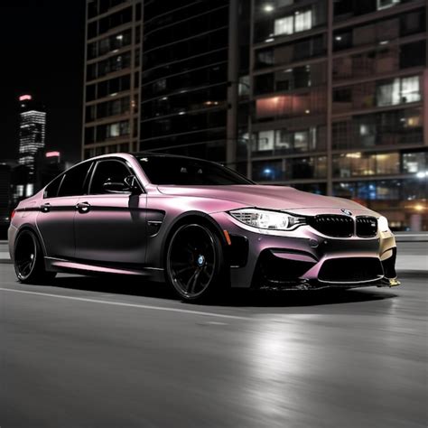 premium ai image arafed view   pink bmw    city street