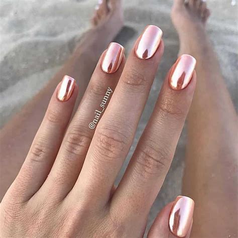 Rose Gold Nails Ideas From High Shine To Roses In Literal Gold