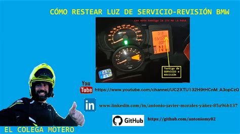 Resetear Luz Servicio O Mantenimiento En Motos Bmw Youtube