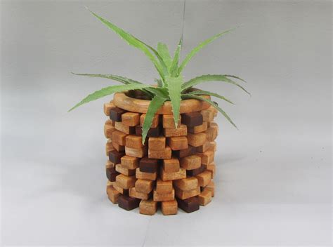 Two Colors wooden Planter – Uyan Designs – Handmade Shop