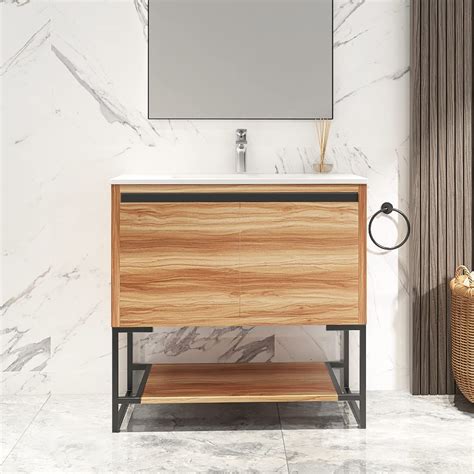 Amazon Goujxcy Inch Freestanding Bathroom Vanity Combo With