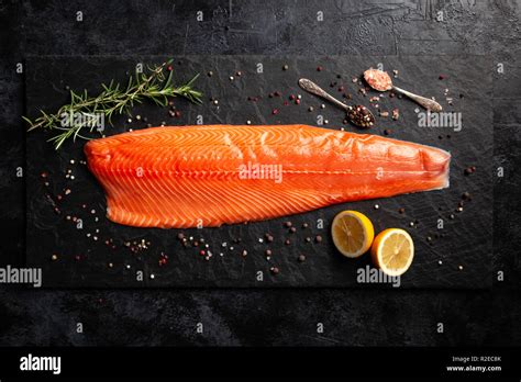 Salmon Fish Fillet Stock Photo Alamy