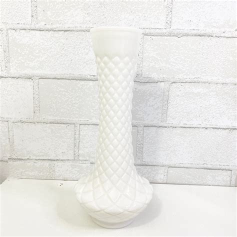 Vintage Accents Vintage Hobnail Diamond Cut Genie Bottle Milk Glass