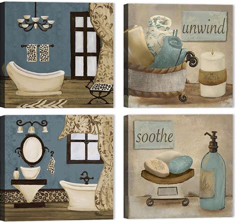 Bathroom Canvas Wall Art Retro Bath Sets Still Life