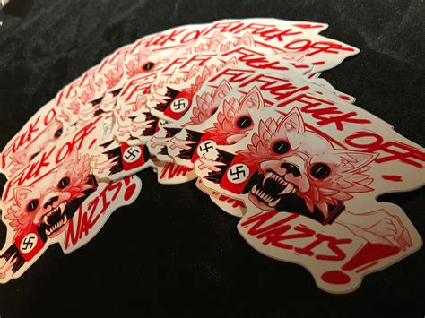 Fuck Off Nazis Sticker Etsy