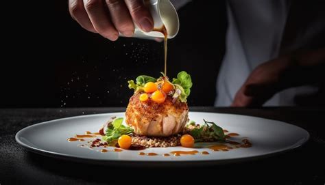 Premium AI Image Freshness On A Plate Gourmet Meal Cooked By A Chef