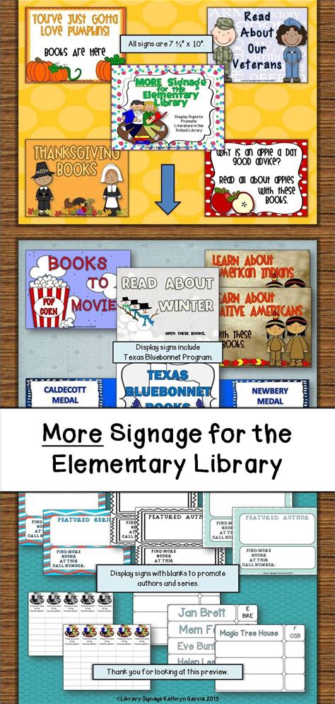 Library Book Display Signs for Fall Holidays and Events | Elementary ...