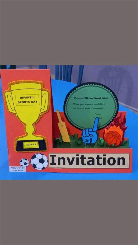 sports handmade card | Sports day invitation, Sports day, School sports day