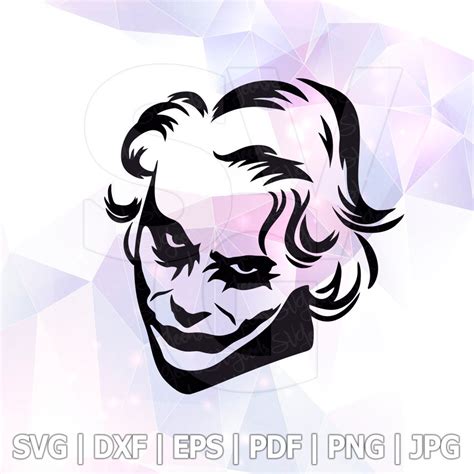 Joker Heath Ledger Svg Dxf Pdf Png Eps Vector Cut Files Etsy