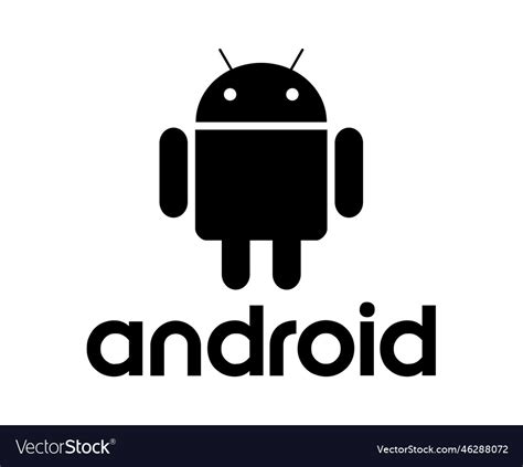 Android operating system logo symbol with name Vector Image