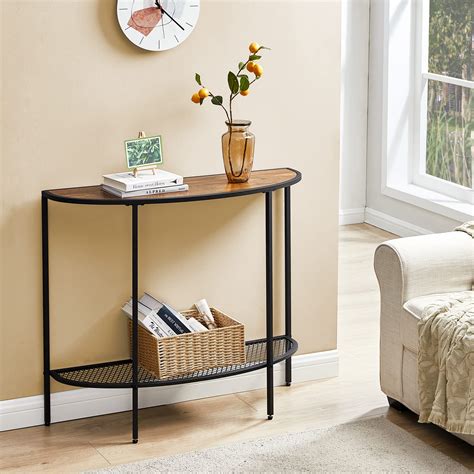 SAYGOER Console Table 2 Tier Narrow Entryway Table With Storage Shelves