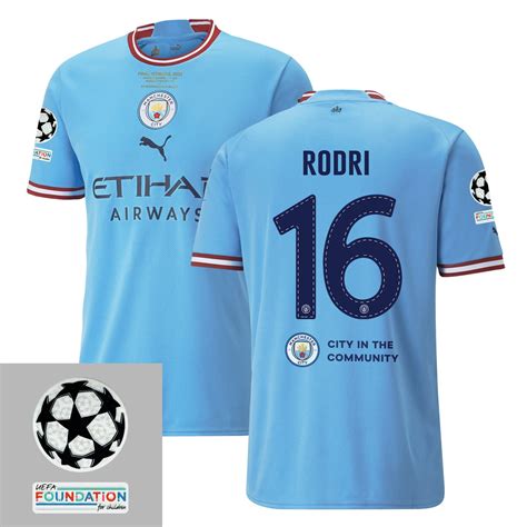 Rodri 16 Manchester City UEFA 2023 Final Match Details Patch Badge - H ...