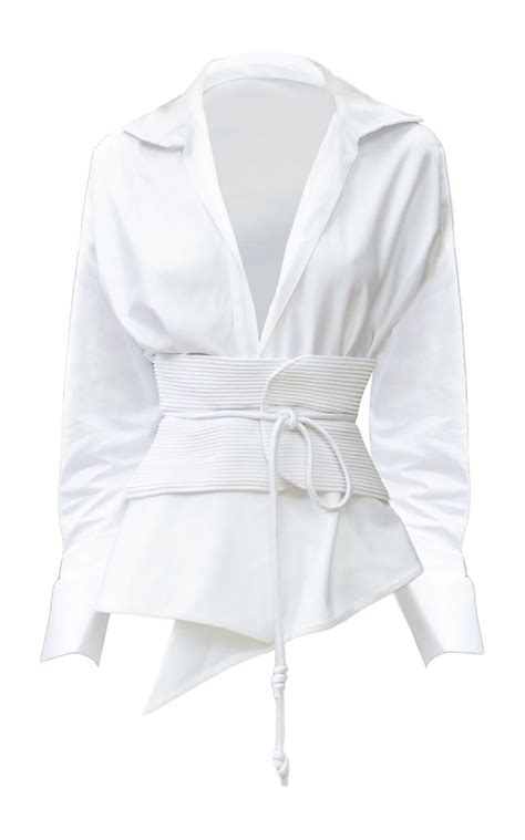 Tierra De Luz Belted Cotton Poplin Shirt By Andres Otalora Moda