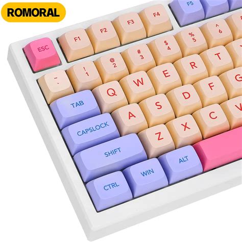 Xda Pbt Keycap Set Para Teclado Mec Nico De Jogos Marshmallow Rosa Roxo