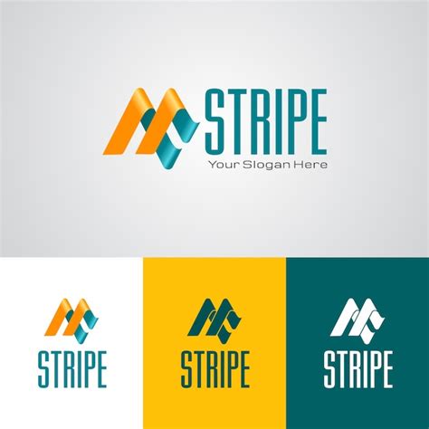 Premium Vector Yellow And Teal Stripe Logo Design Template