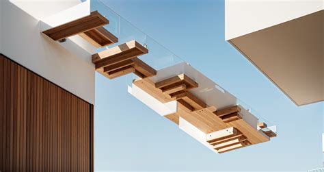 modernist exterior shot wood platform architecture