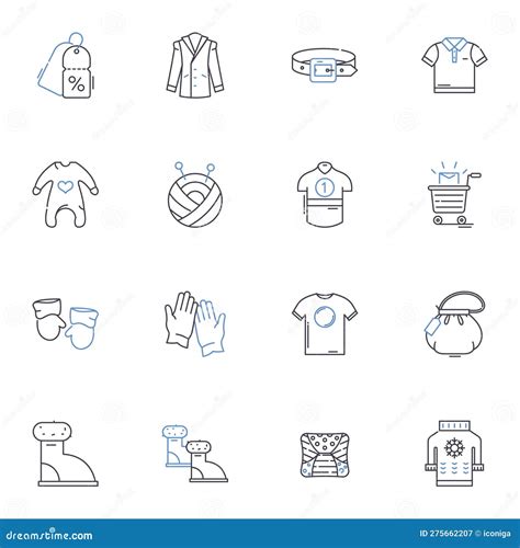Retail Outlet Line Icons Collection. Merchandise, Sales, Products