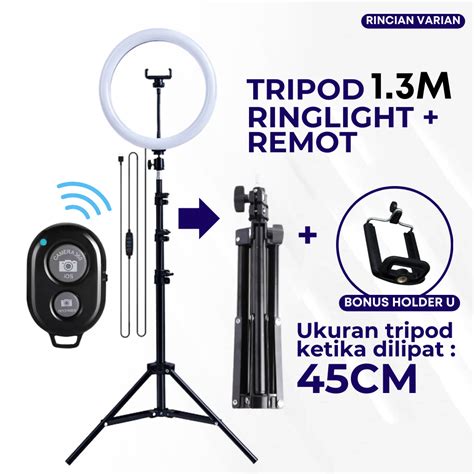 Jual Tripod Ringlight Plus Remot Bluetooth Selfie Tripod Hp 2 Meter