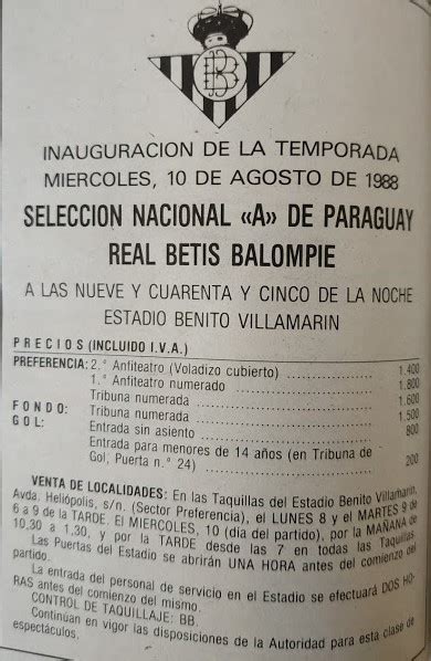 Historia del Real Betis Hoy hace 35 años Betis 1 Paraguay 1