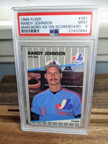 Fleer Randy Johnson Marlboro Ad On Scoreboard Psa Mint Rare