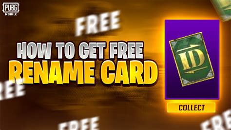 Get Free Rename Card How To Get Free Rename Card In Pubg Mobile Free