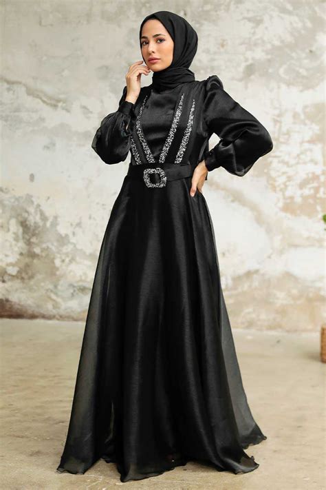 Neva Style Elegant Black Hijab Evening Dress 36831s Neva