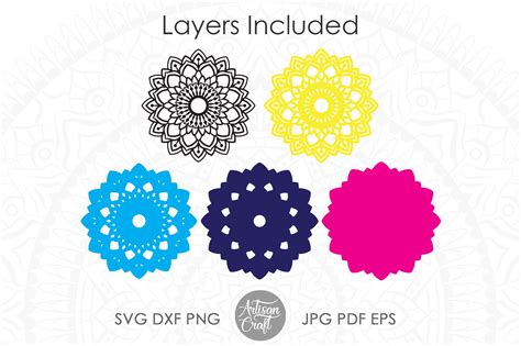 Layered Mandala Svg Multi Layer Mandala Cut Files Design