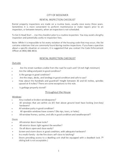 Rental Inspection Checklist 8 Examples Format Pdf Examples