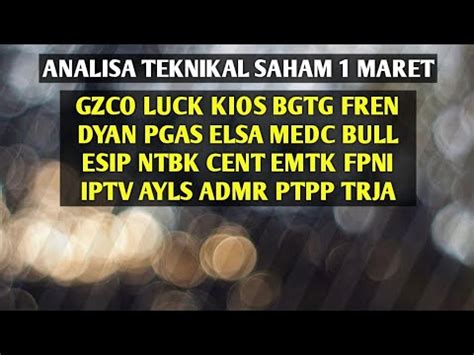 Analisa Saham Hari Ini Gzco Luck Kios Bgtg Fren Pgas Elsa Medc Cent