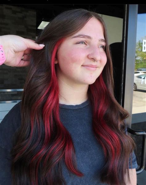 Red Hair Streaks Dyed Red Hair Dye My Hair Hair Highlights Red