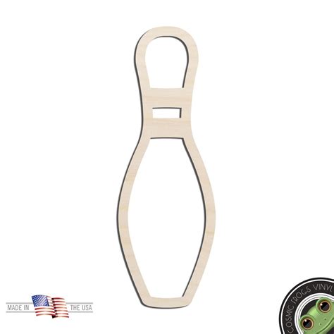 Bowling Pin 1 Outline Laser Cut Out Unfinished Wood Shape Craft Supply