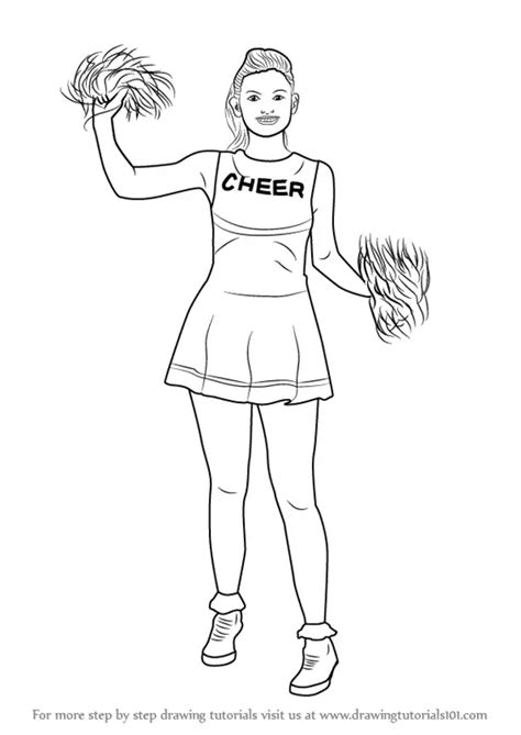 How To Draw A Cheerleader Girl Other Occupations Step By Step