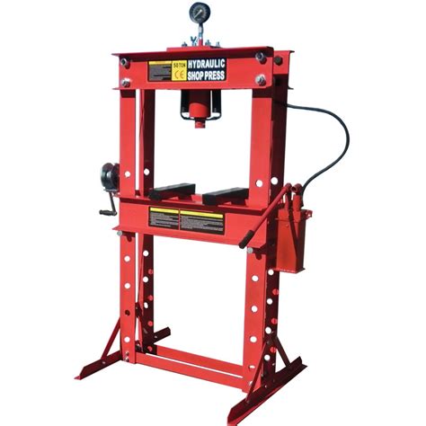 Strongway Ton Pneumatic Shop Press With Gauge And Winch Off