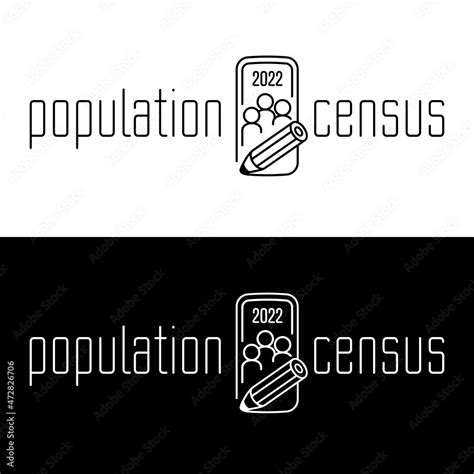 population census vector logo  survey campaign simple glyph
